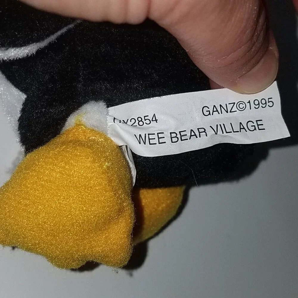VTG GANZ 1995 Wee Bear Village White Teddy Bear Plush Penguin Costume Small 5